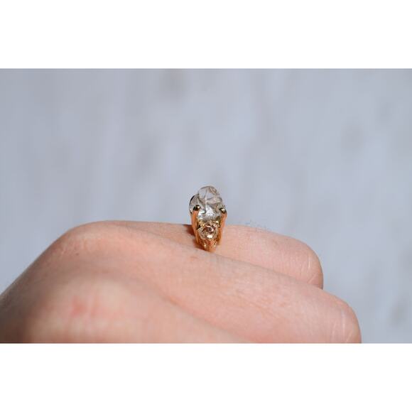 Size 7 14k Gold Diamond Ring, Raw Diamond Engagement Ring, Solid Gold Engagement - Picture 8 of 10